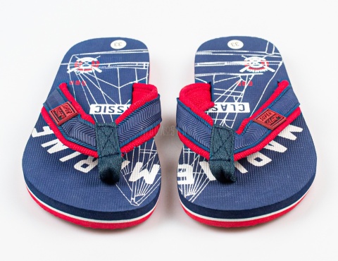 Granatowe japonki z czerwonymi detalami SUPER GEAR - MODA SANOK