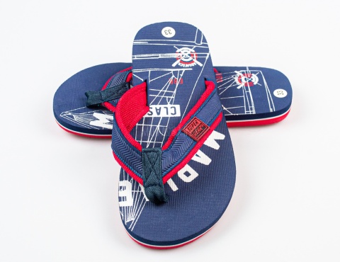 Granatowe japonki z czerwonymi detalami SUPER GEAR - MODA SANOK