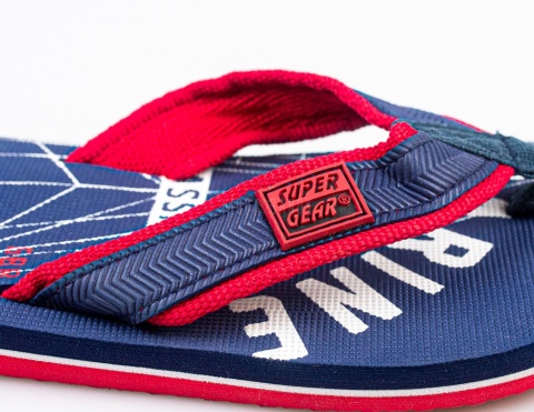 Granatowe japonki z czerwonymi detalami SUPER GEAR - MODA SANOK