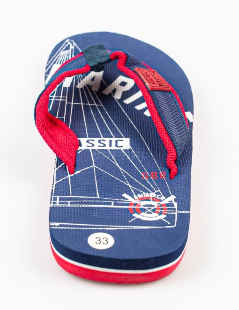 Granatowe japonki z czerwonymi detalami SUPER GEAR - MODA SANOK