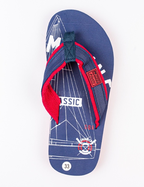 Granatowe japonki z czerwonymi detalami SUPER GEAR - MODA SANOK