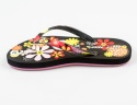 Czarne japonki dziecięce z kolorowymi kwiatami SUPER GEAR - MODA SANOK