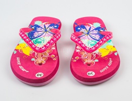 Różowe japonki dziecięce z motylami SUPER GEAR - MODA SANOK