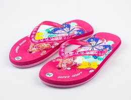 Różowe japonki dziecięce z motylami SUPER GEAR - MODA SANOK