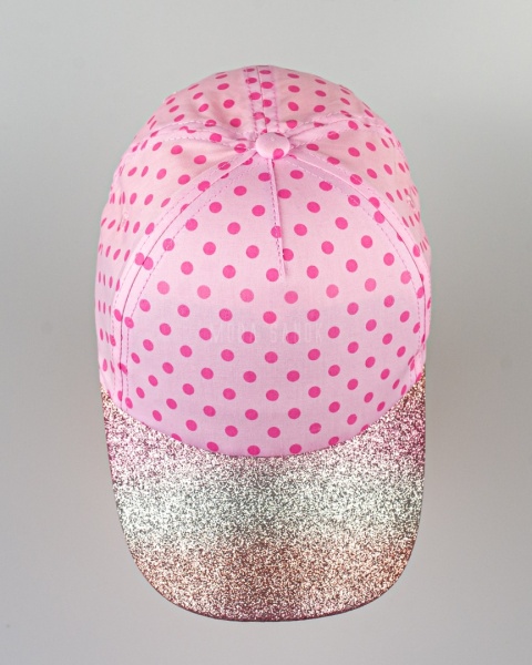 Różowa czapka z brokatowym daszkiem NOVITI - MODA SANOK