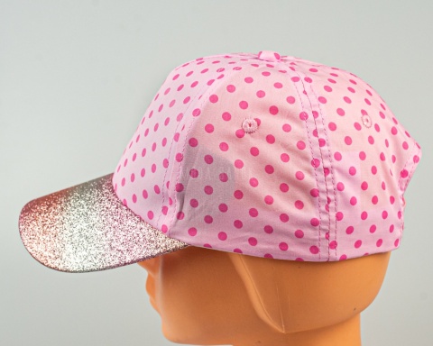 Różowa czapka z brokatowym daszkiem NOVITI - MODA SANOK