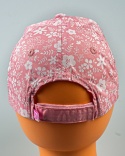 Różowa czapka z daszkiem w białe kwiatki YOCLUB - MODA SANOK