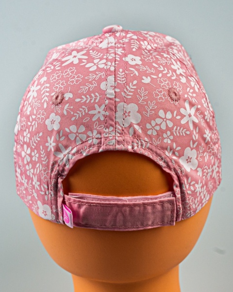 Różowa czapka z daszkiem w białe kwiatki YOCLUB - MODA SANOK
