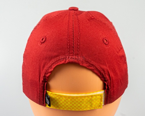 Ciemnoczerwona czapka dziecięca z naszywką "Watch for bikes" YOCLUB - MODA SANOK