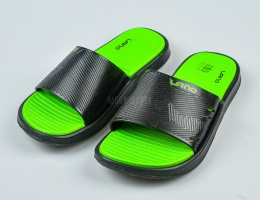 Zielono-czarne klapki dziecięce LANO - MODA SANOK