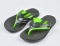 Klapki japonki chłopięce gumowe czarne z zielonym akcentem LANO - MODA SANOK