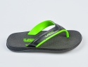 Klapki japonki chłopięce gumowe czarne z zielonym akcentem LANO - MODA SANOK