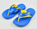 Klapki japonki chłopięce gumowe niebieskie z żółtym akcentem LANO - MODA SANOK