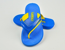 Klapki japonki chłopięce gumowe niebieskie z żółtym akcentem LANO - MODA SANOK