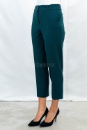 Eleganckie spodnie typu cygaretki od MTM w odcieniu głębokiej butelkowej zieleni - Moda Sanok