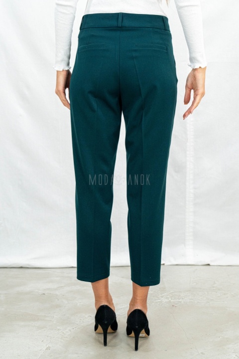 Eleganckie spodnie typu cygaretki od MTM w odcieniu głębokiej butelkowej zieleni - Moda Sanok