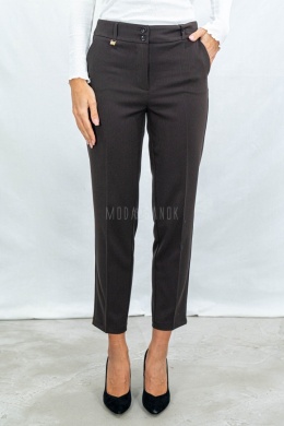 Eleganckie spodnie typu cygaretki od MTM w kolorze czekoladowym - Moda Sanok