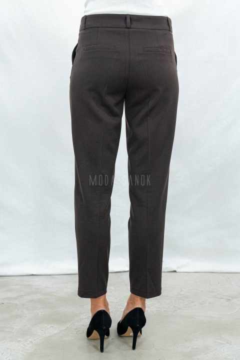 Eleganckie spodnie typu cygaretki od MTM w kolorze czekoladowym - Moda Sanok