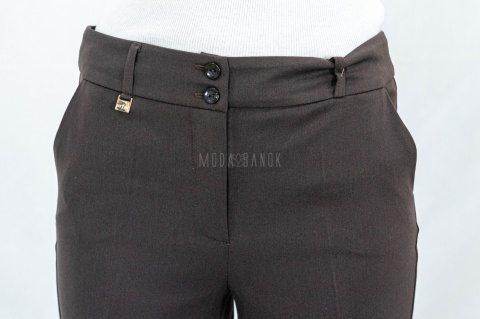 Eleganckie spodnie typu cygaretki od MTM w kolorze czekoladowym - Moda Sanok