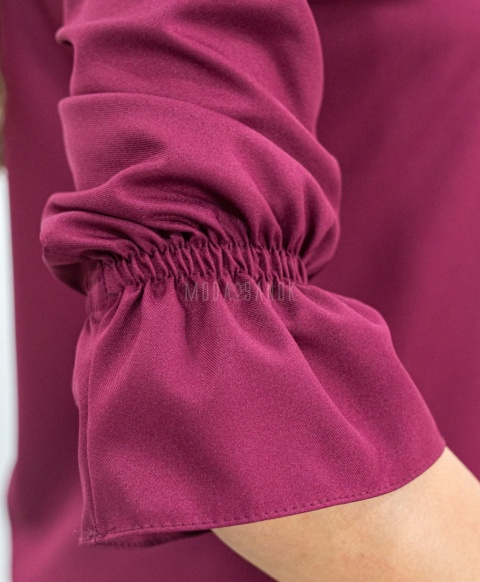 Koszula bordowa z rękawem 3/4 i złotym zdobieniem-Moda Sanok