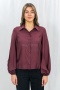 Koszula z bufiastymi rękawami w kolorze ciemnego bordo-Moda Sanok