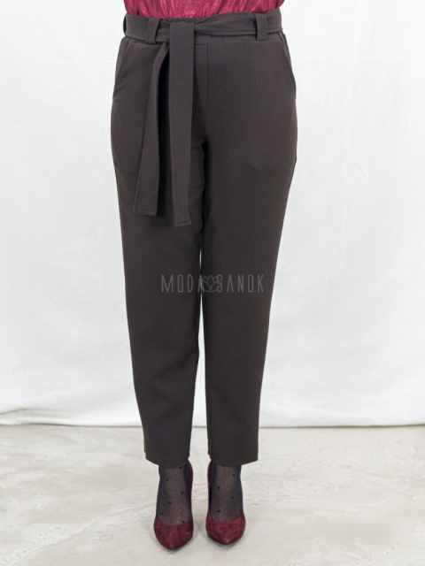 Spodnie materiałowe – ciemny brąz Lavina -MODA-SANOK