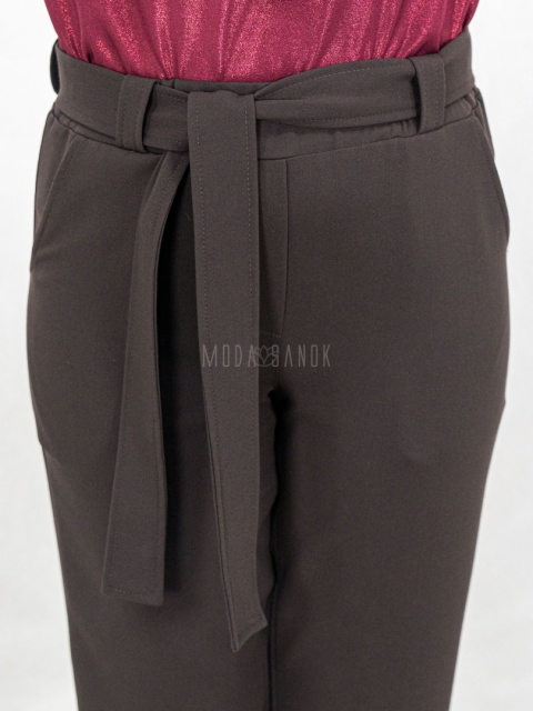 Spodnie materiałowe – ciemny brąz Lavina -MODA-SANOK