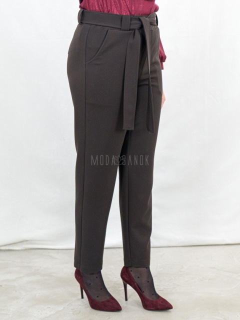 Spodnie materiałowe – ciemny brąz Lavina -MODA-SANOK