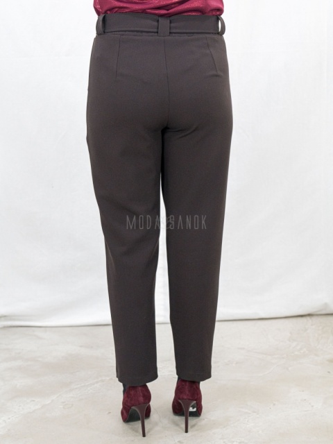 Spodnie materiałowe – ciemny brąz Lavina -MODA-SANOK