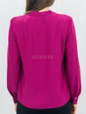 Elegancka bluzka w kolorze fuksji z ozdobnym dekoltem-MODA SANOK