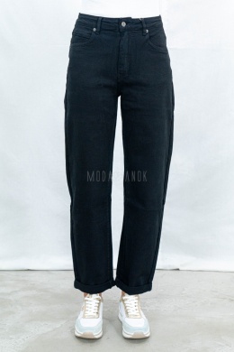 Spodnie jeansowe damskie Mom Fit w kolorze czarnym - MODA SANOK