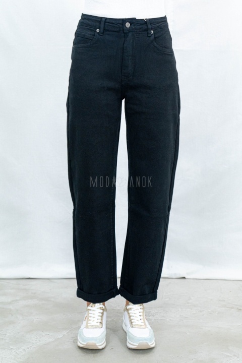 Spodnie jeansowe damskie Mom Fit w kolorze czarnym - MODA SANOK