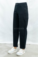 Spodnie jeansowe damskie Mom Fit w kolorze czarnym - MODA SANOK