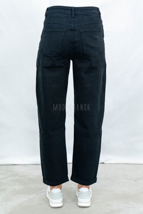 Spodnie jeansowe damskie Mom Fit w kolorze czarnym - MODA SANOK
