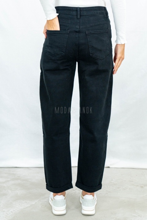 Spodnie jeansowe damskie Mom Fit w kolorze czarnym - MODA SANOK