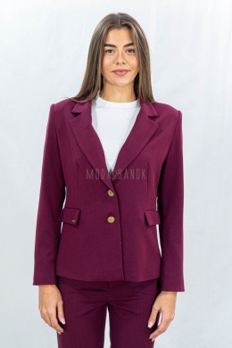 Żakiet damski marynarka w kolorze burgundowym MTM - MODA SANOK