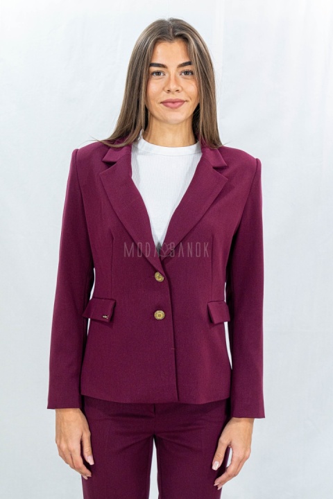 Żakiet damski marynarka w kolorze burgundowym MTM - MODA SANOK