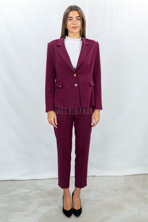 Żakiet damski marynarka w kolorze burgundowym MTM - MODA SANOK