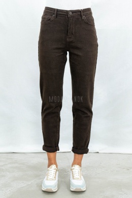 Damskie spodnie jeansowe typu LOOSE FIT w kolorze brązowym - MODA SANOK