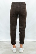 Damskie spodnie jeansowe typu LOOSE FIT w kolorze brązowym - MODA SANOK