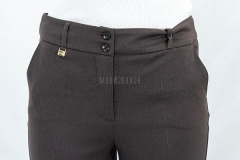 Elegancki  stylowy damski komplet w kolorze ciemnego brązu MTM - MODA SANOK