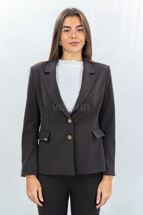 Eleganckia damska marynarka od MTM w kolorze czekoladowym - Moda Sanok