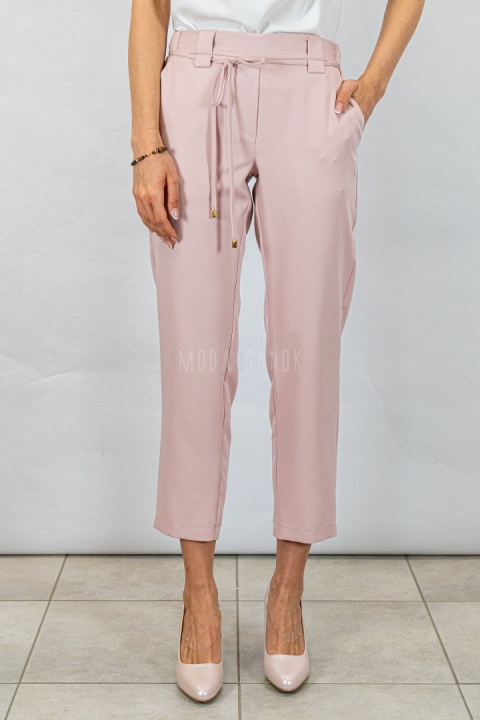 Elegancki komplet damski LAVINIA , w kolorze pudrowego różu - MODA SANOK