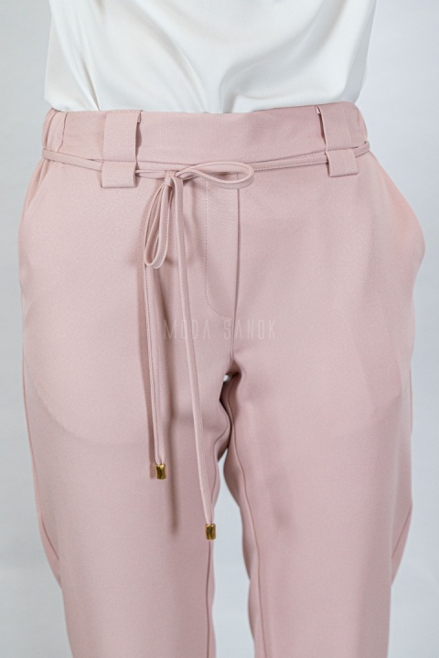 Elegancki komplet damski LAVINIA , w kolorze pudrowego różu - MODA SANOK