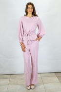 Elegancki damski komplet w kolorze różowym - MODA SANOK