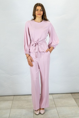 Elegancki damski komplet w kolorze różowym - MODA SANOK