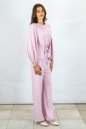 Elegancki damski komplet w kolorze różowym - MODA SANOK