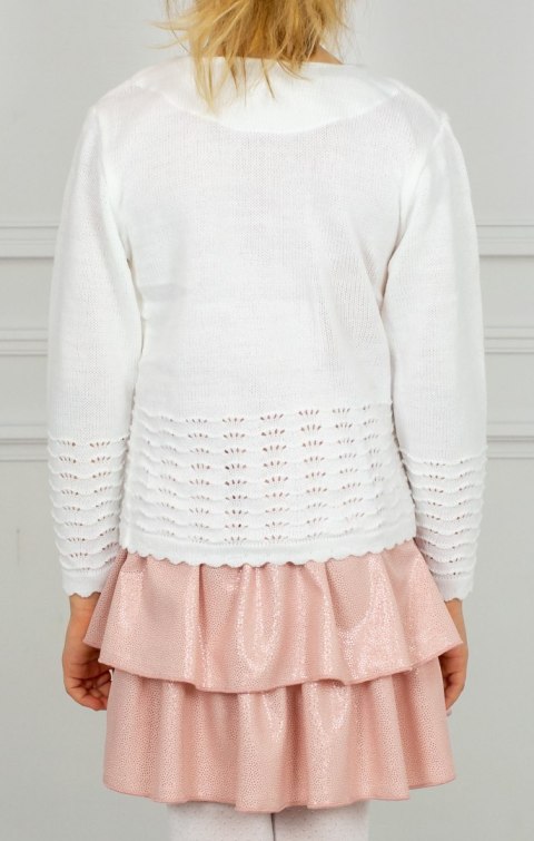 Biały elegancki sweterek dziewczęcy JOMAR - MODA SANOK