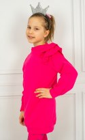 Różowa bluzka tunika dla dziewczynki długi rękaw KLAUDYNKA MODA SANOK