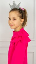 Różowa bluzka tunika dla dziewczynki długi rękaw KLAUDYNKA MODA SANOK